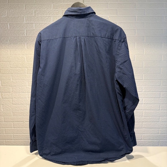 Brooks Brothers 346 Button Down Shirt Men's Medium Cotton Patterned Blue - Picture 2 of 3